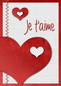Je t'aime dans un grand coeur rouge